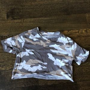 Camel pattern crop top